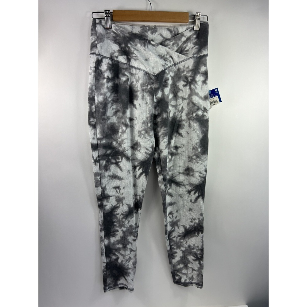 NWT Arizona Jean Co Leggings Gray Tie Dye Stretch Knit Full Length Womens Size L